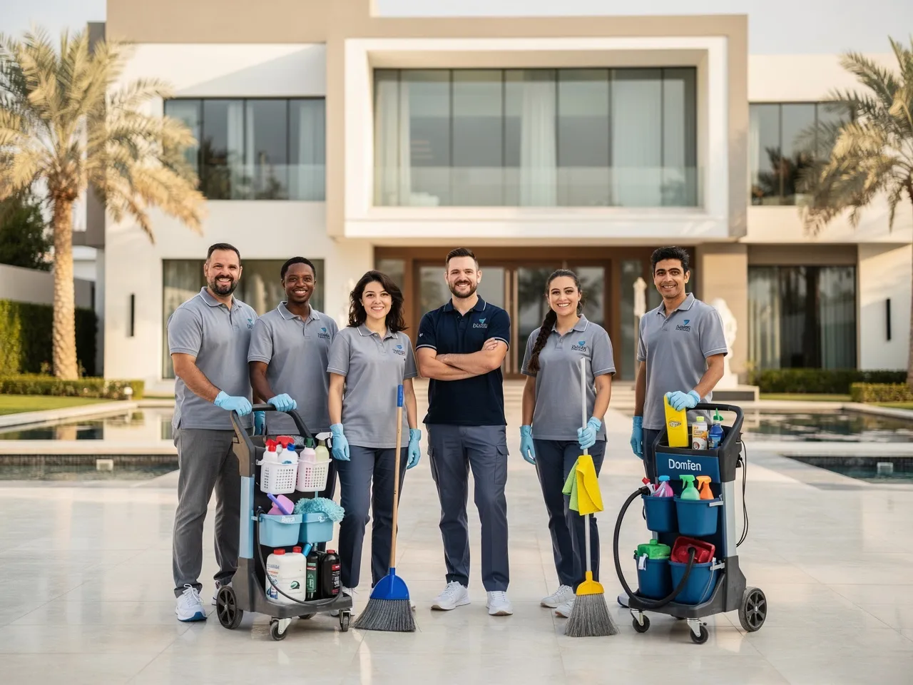 Professional carpet cleaning team in Dubai