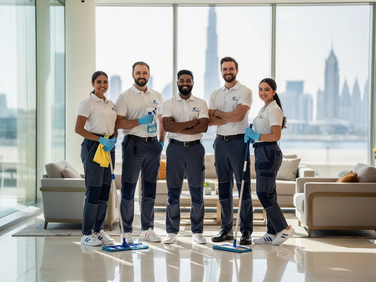 Commercial cleaning service team in Dubai
