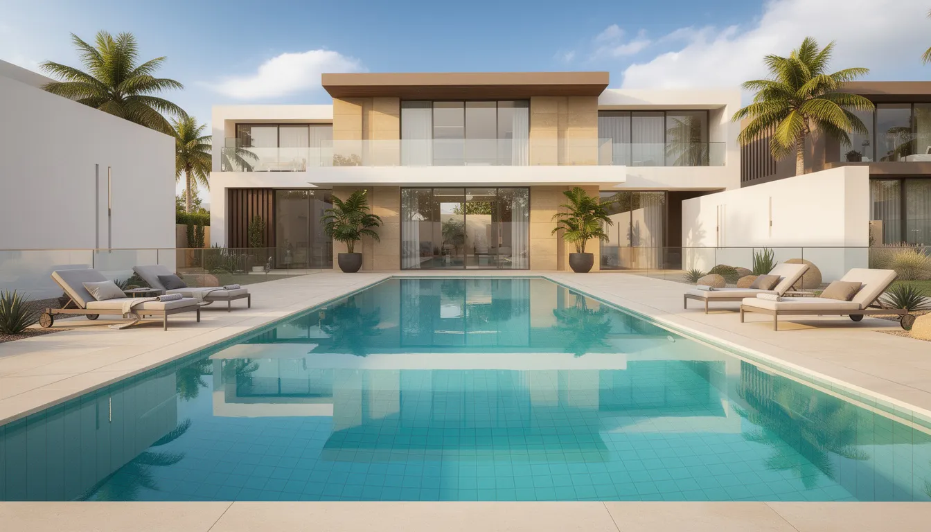 Pristine swimming pool in a Dubai villa